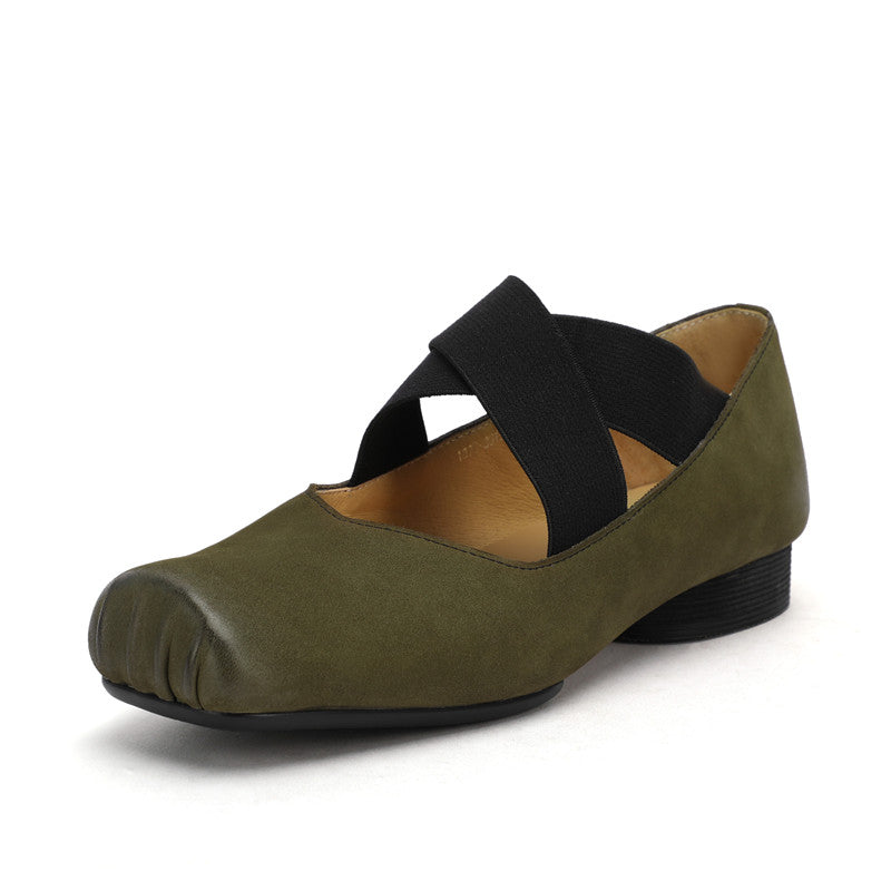 Demi Green Square toe Ballet Flats