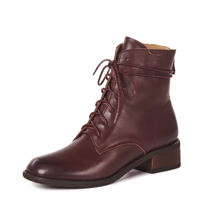 Eva Womens Brown Combat Boots