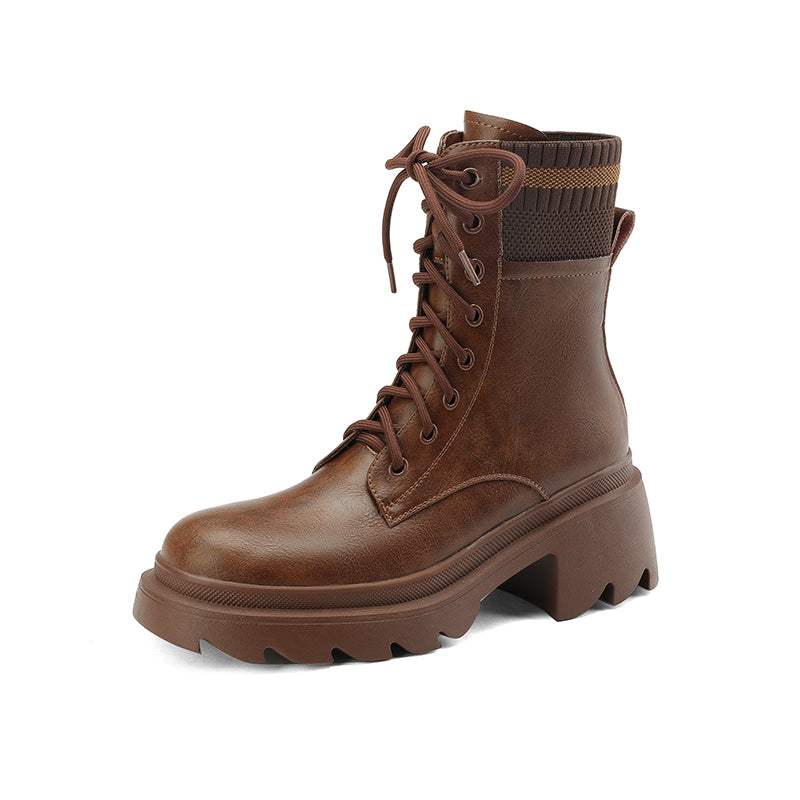 Lug Sole Brown Boots Platform