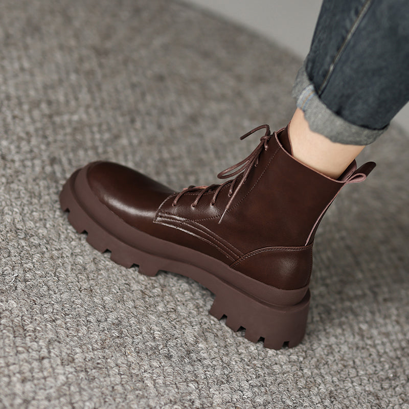 Womens Brown Platform Boots