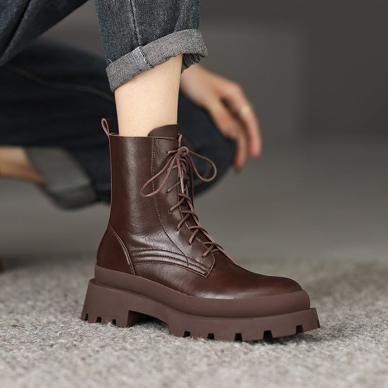 Womens Brown Platform Boots