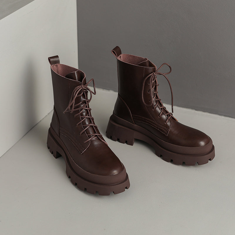 Womens Brown Platform Boots