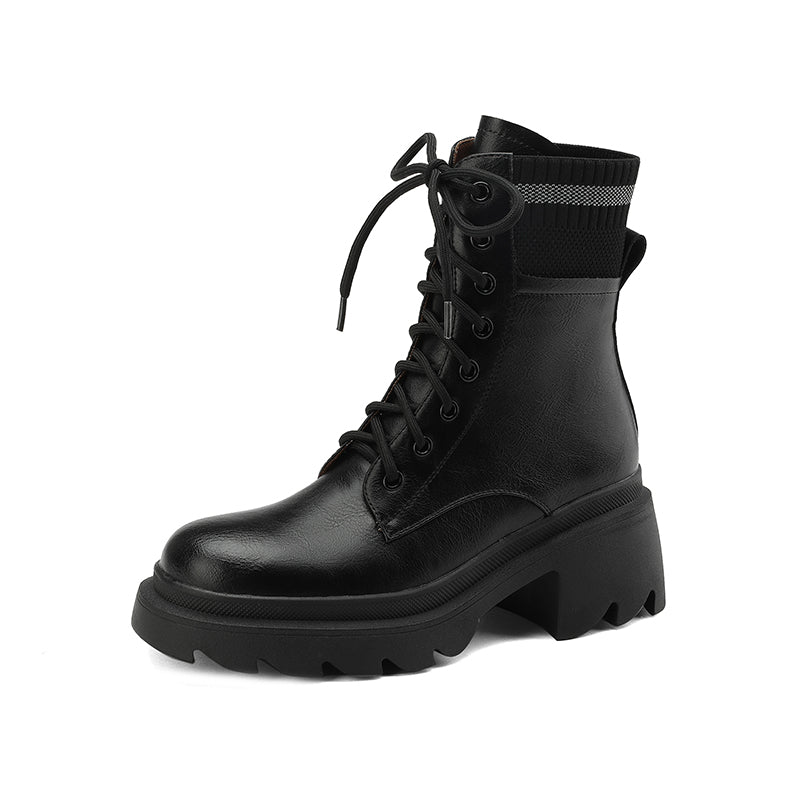 Platform Combat Boots Black