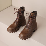 Lug Sole Brown Boots Platform