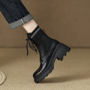 Platform Combat Boots Black