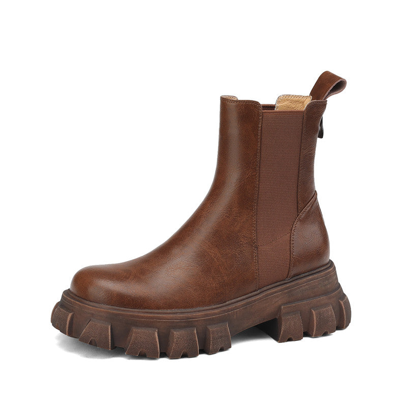 Brown Platform Chelsea Boots