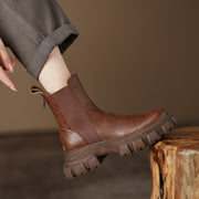 Brown Platform Chelsea Boots