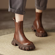 Brown Platform Chelsea Boots