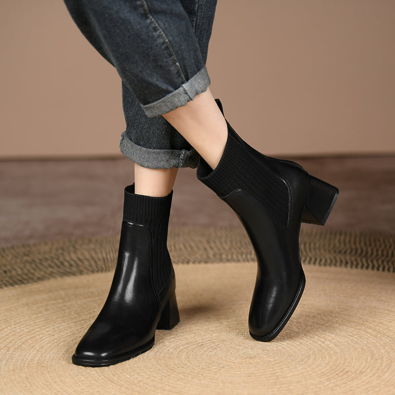 Dawn Black Slip on Ankle Boots