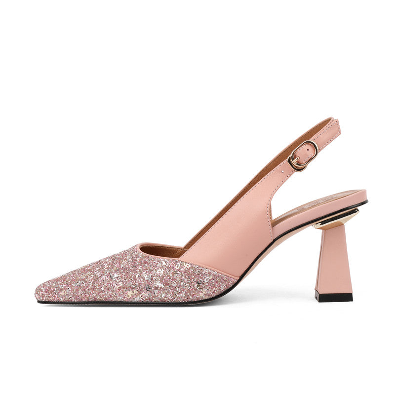 Fia Sparkly Pink Slingback High Heels