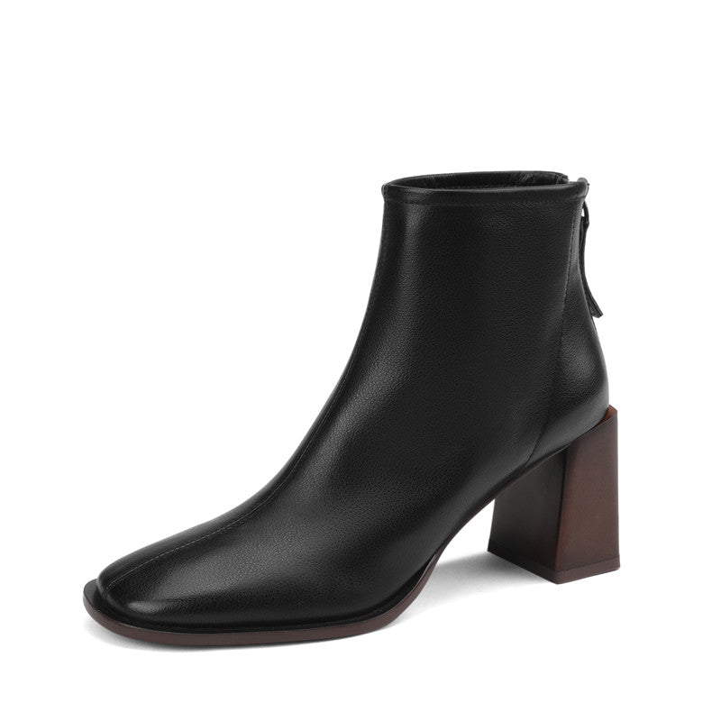 Hayes Black Block Heel Ankle Boots