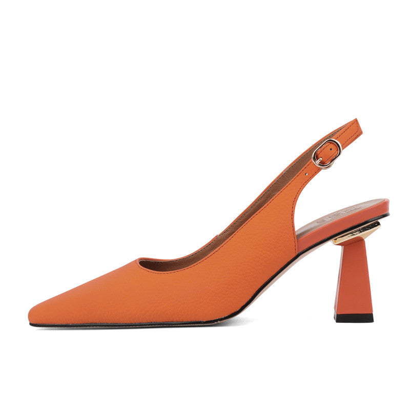 Fara Orange Slingback Heels