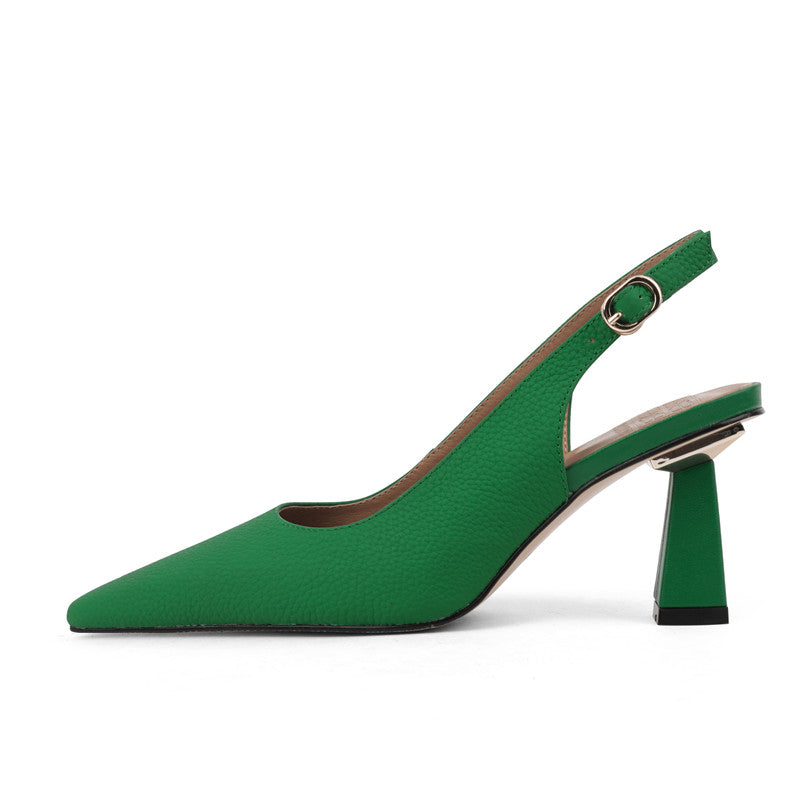 Fara Green Slingback Heels