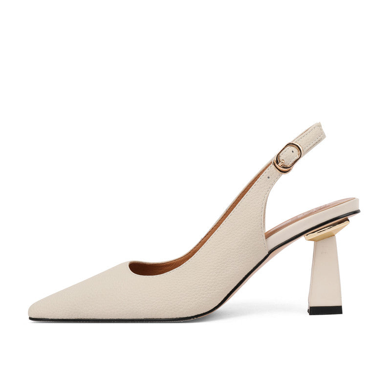 Fara White Slingback Heels