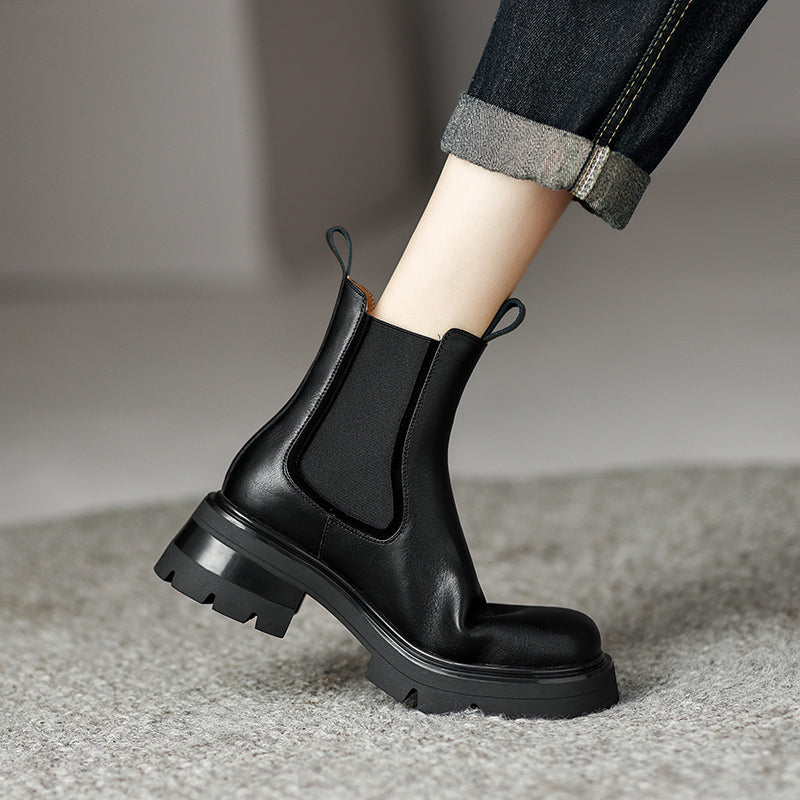 Women's Platform Chelsea Boots Black