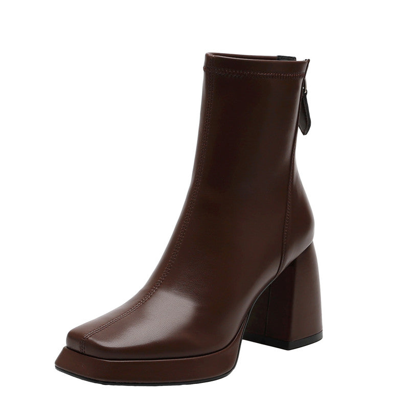 Brown Platform Boots Womens