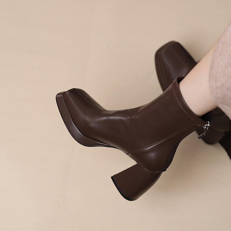 Brown Platform Boots Womens