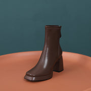 Brown Platform Boots Womens