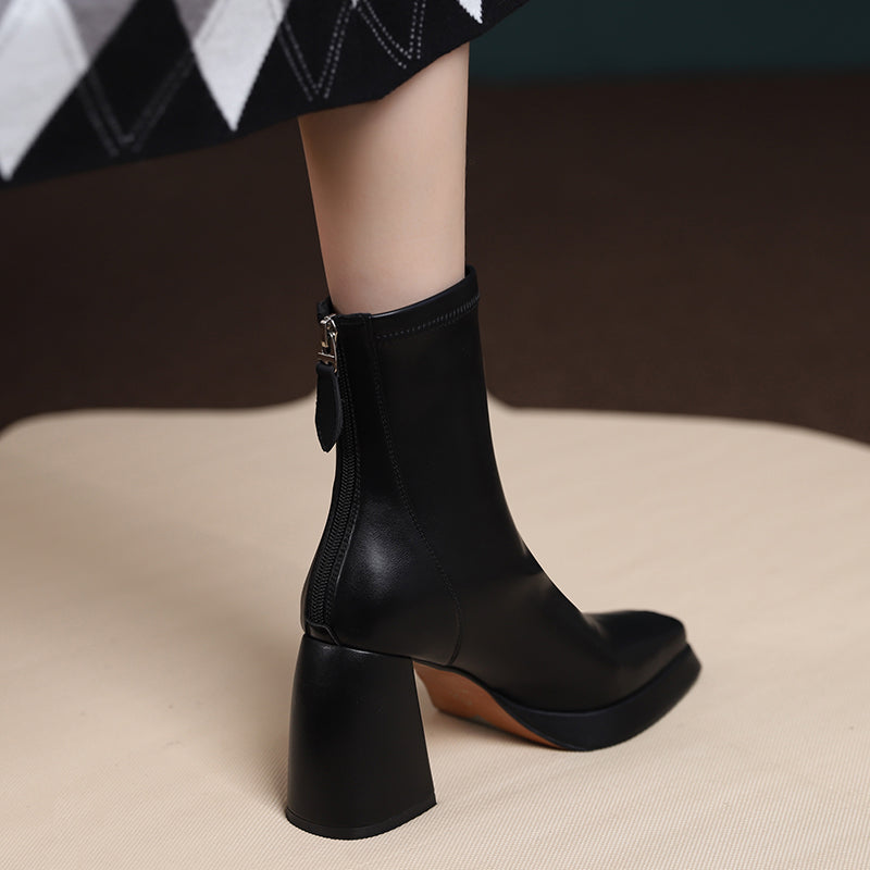 Black Platform Sock Boots