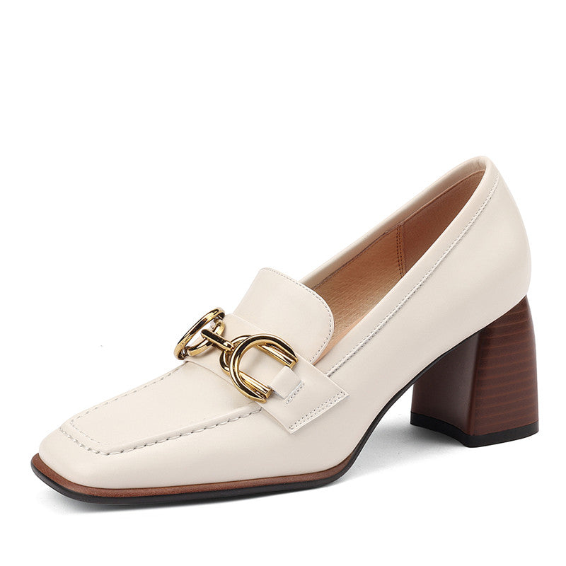 Bree Square Toe Loafers with Heels