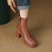 Brown Platform Ankle Boots