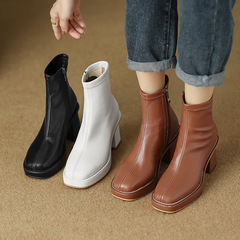 Brown Platform Ankle Boots