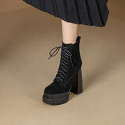 Black Suede Platform Boots