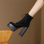 Black Suede Platform Boots