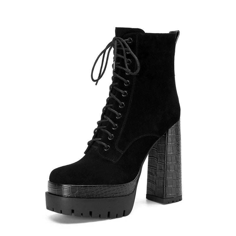 Black Suede Platform Boots