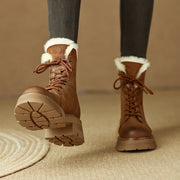 Brown Fur Platform Boots